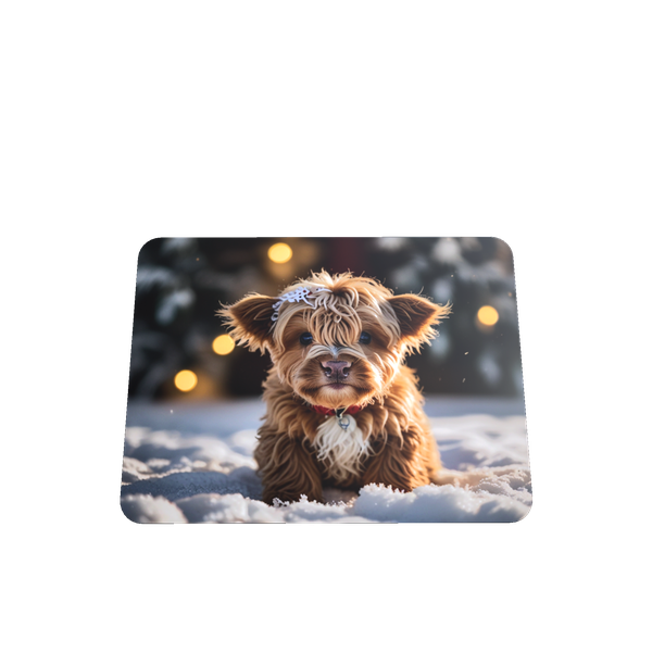 Cute Snowy Pup Mouse Pad - Festive Pet Lover's Gift