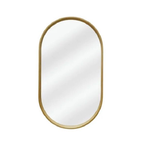 Oval mirror oak 72x42cm