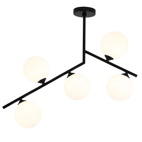 Bright Star Lighting CF607/5 Contemporary Black Flush Mount Ceiling Light