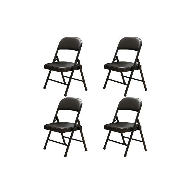 Foldable Padded Black Chair - Pack of 4