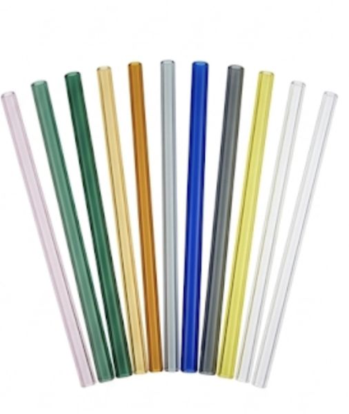 Multi-Colored Borosilicate Glass Straws