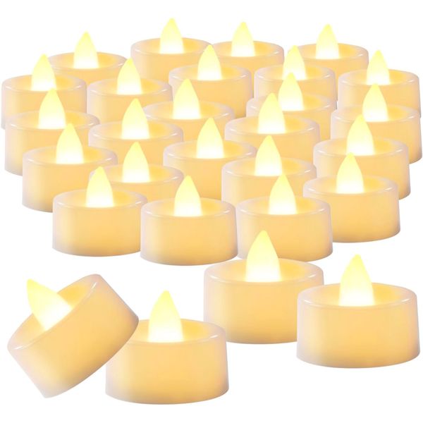 LED Candles Flameless Fake Tea light Candles Warm Light - 24-Piece