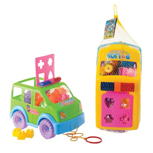 Bulk Pack x 1 Building Blocks Storage Car Police 66pcs Per Pack