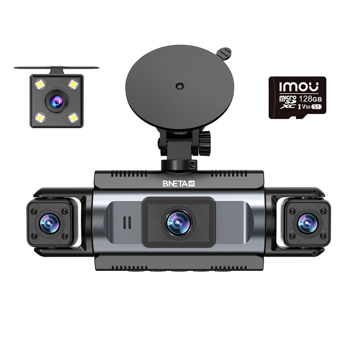 BNETA F410 2MP 4 Channel Wide View Wifi App Control Dash Camera & 128GB SD