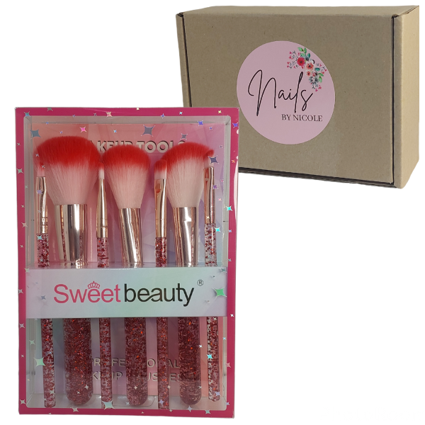 Glitter Makeup Brush Set - 7 Piece