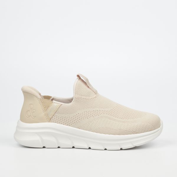 Heart &amp; Sole Jiya Beige Women Knit - Faux Leather Sneaker