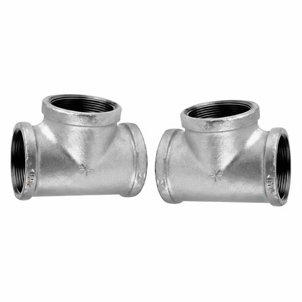 K-Brand Galvanized Tee Fitting 40mm for Pipe Connections - 2 Pack