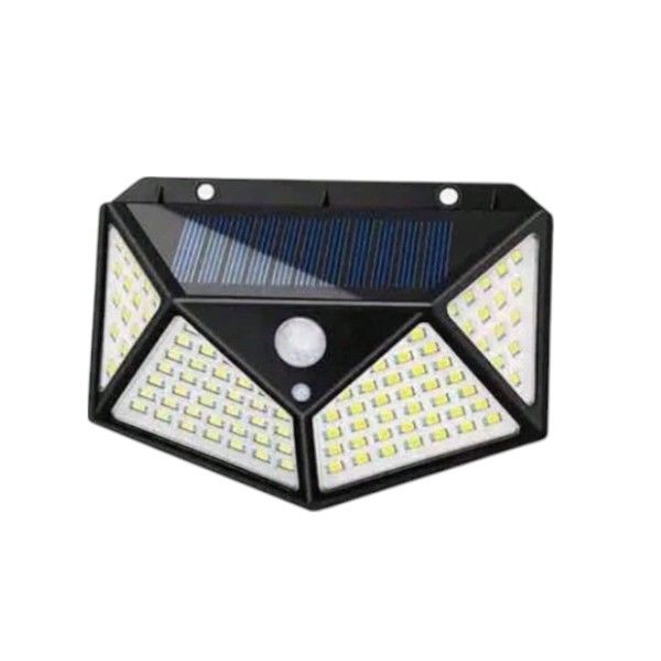 100 LED Solar Powered Motion Sensor White Light - Black