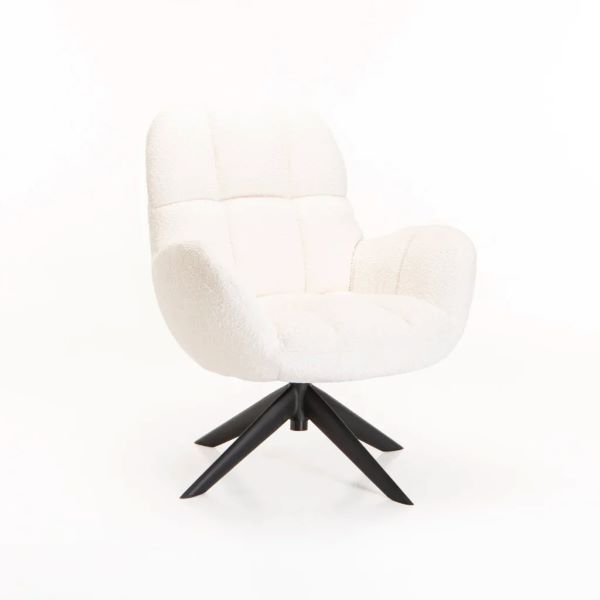 Teagan Bouclé Fabric Swivel Chair