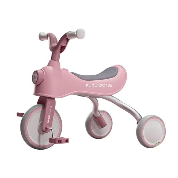 Lightweight Outdoor/Indoor Kids Tricycle with Fun Lights - Pink