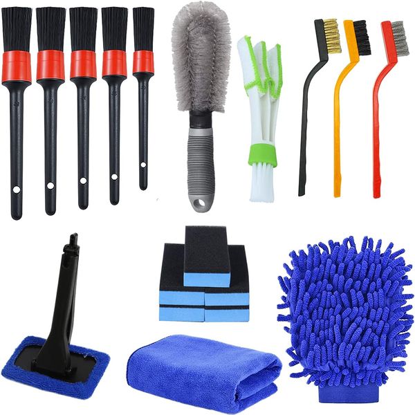 18-Piece Car Beauty, Interior and Exterior Cleaning, Multi-Color