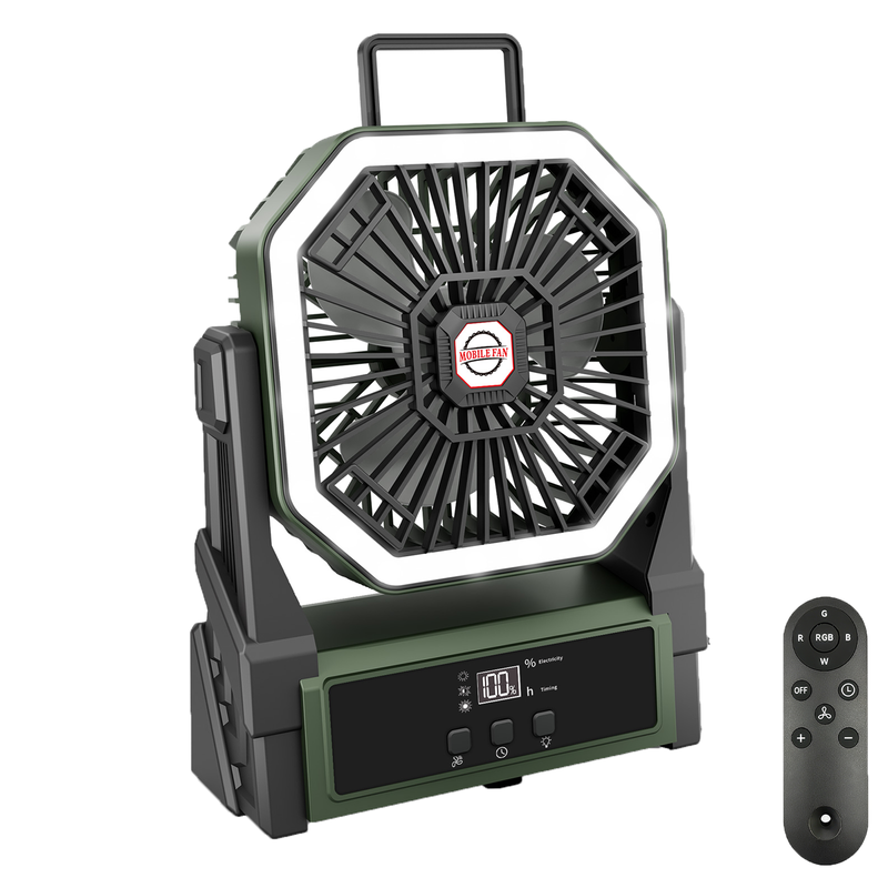 3-in-1 Rechargeable Camping Fan with Light & Power Bank