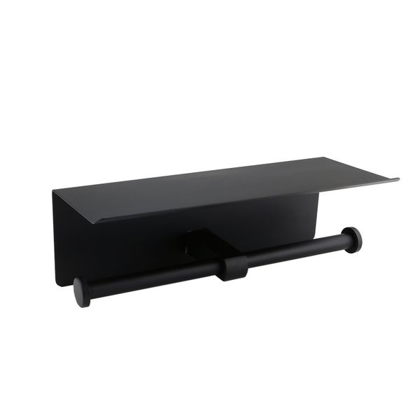 Wall Mounted Toilet Paper Holder with Shelf Double Roll Tissue Holder