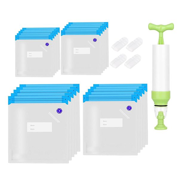 DHAO 4 Sizes Reusable Vacuum Food Storage Bags For Sous Vide