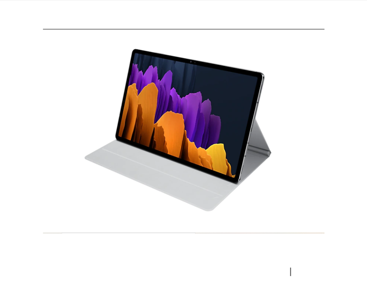 Official Samsung Galaxy Tab S7 Plus Book Cover - Silver