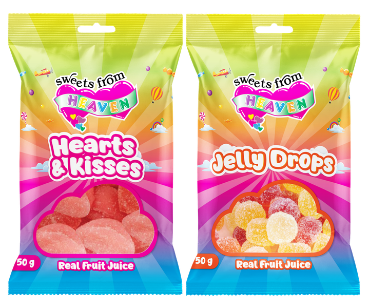 24Pk | Sweets from Heaven | Hearts,Jelly | Sweets &amp; Chocolate Hampers | 50g