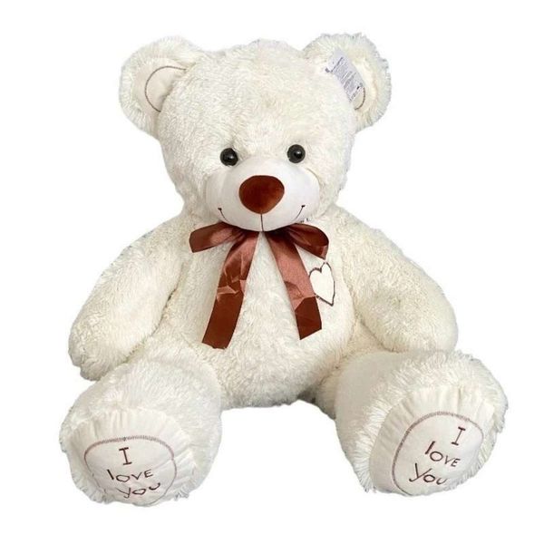 I Love You Giant Fluffy Milky White Teddy Bear - 1.2m