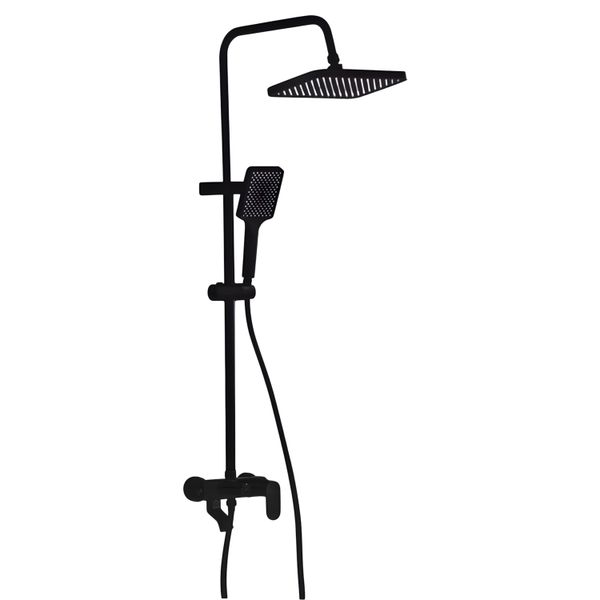AIYI Black Shower Mixer Set with Rain Shower Head &amp; Hand Shower AY407-087