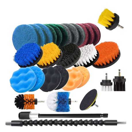 6/5/4/3pcs Drill Brush Power Scrubber Cleaning Brush Extended Long  Attachment Set All Purpose Drill Scrub Brushes Kit for Grout, Floor, Tub,  Shower, Tile, Bathroom and Kitchen Surface