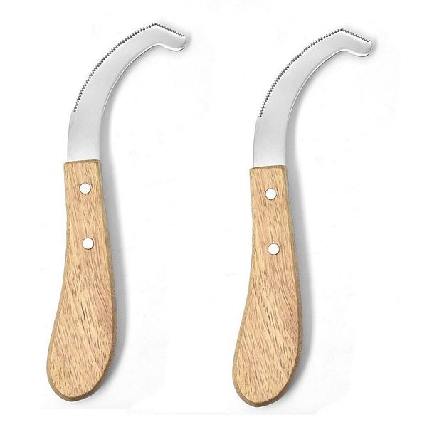 2 Piece Horse Hoof Cutter Grooming Tool,Wooden Handle Pet Horse Hoof Cutter