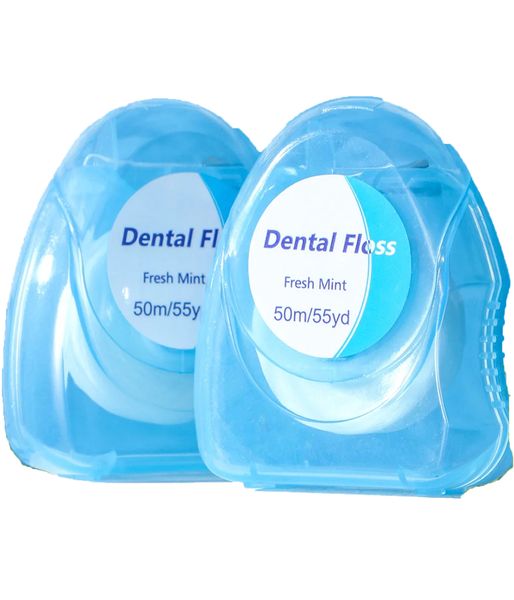 Dental Floss Roll, Mint Flavor, 50 Meters/Roll, 2 Packs
