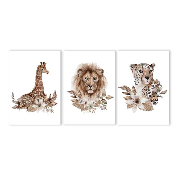 Canvas Nursery Wall Art: Wild Animals (1)