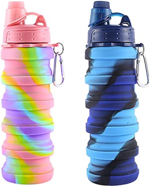 Pink &amp; Blue Collapsible Water Bottle for Adults