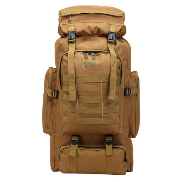 80L Large Capacity Outdoor Military Backpack- Brown