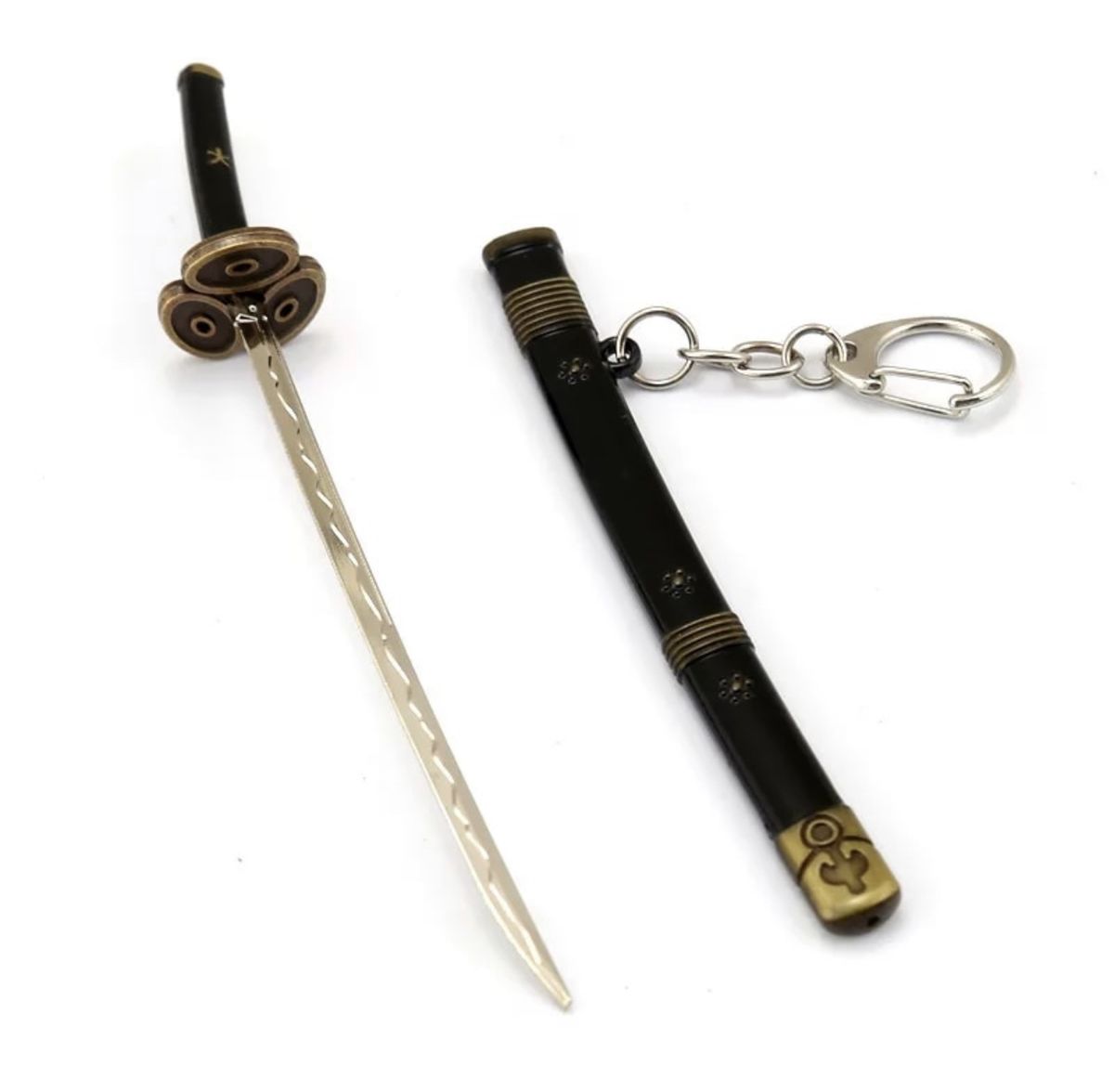 Ninja Samurai Steel Metal Katana Sword Keychain - Gold Black By ...