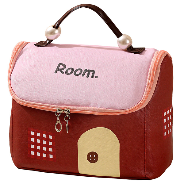 Large Travel Cosmetic Bag with Handle - Portable Makeup Storage Case