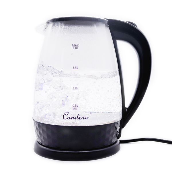 Condere - 2.0L Electric Glass Kettle (Black) - LX-3001