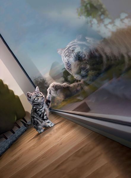 Canvas Wall Art - Tiger Cat