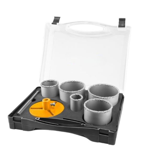 Ingco - Carbide Gritted Hole Saw Set - 7 Pieces