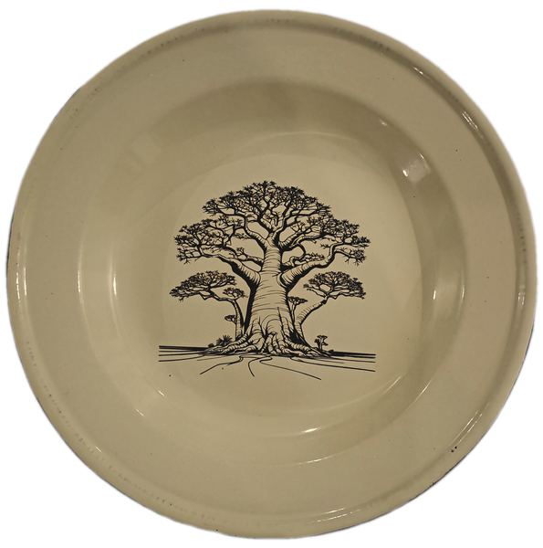 Boabab Tree Enamel Plate - Set of 4
