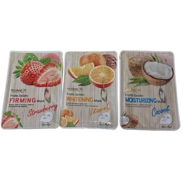 Fruit of Wakali 3 Pack Face Mask - Strawberry, Orange &amp; Coconut Essence