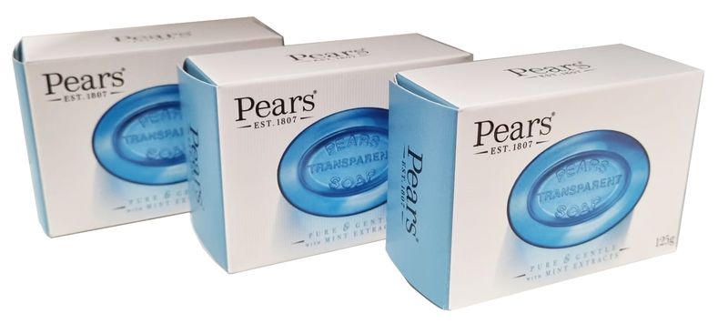 Pears Pure and Gentle Mint Soap 125g 3-Pack
