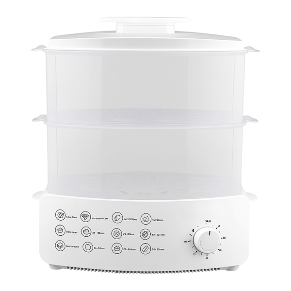 2-Tier Electric Steamer - 12L Capacity, 1500W Quick Steam
