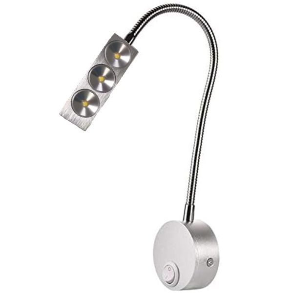 3W LED Bedside Wall Light Wall Mounted Reading Light with Flexible Arm