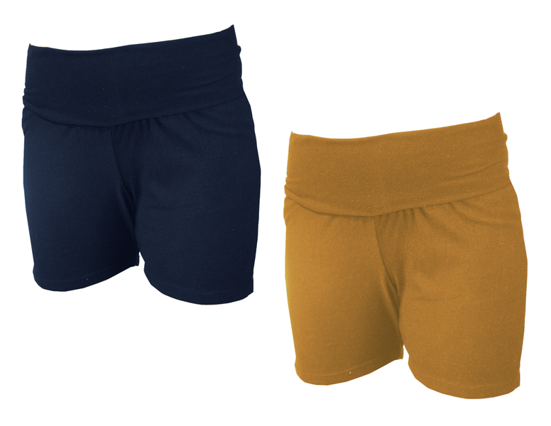 Maternity shorts-2 Pack-Navy &amp; Mustard