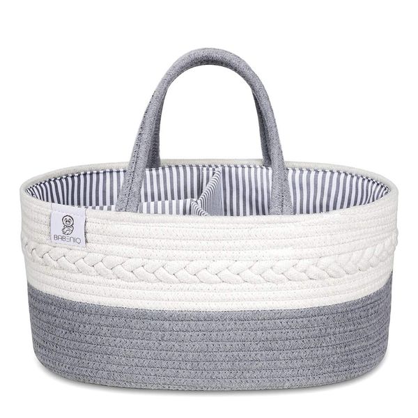 Babeniq High Quality Baby Diaper Caddy Organizer, Stylish Cotton Canvas