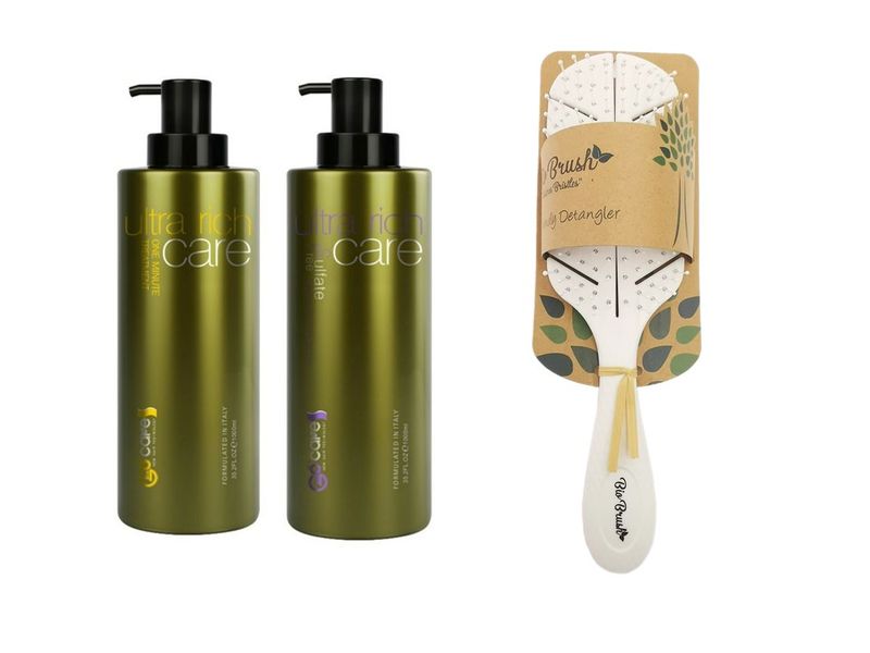 GoCare Twin Pack 400ml + Bio Brush Eco Friendly Leaf Shaped Brush - White