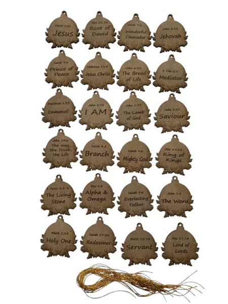 24 piece Christian wooden ornaments