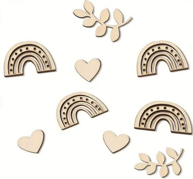 90 Piece Bohemian Wooden Confetti