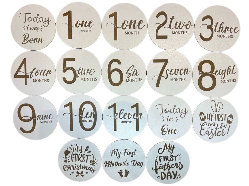 18 Milestone Cards For Baby Shower Gift Nursery Mom Pregnancy Plain Simple