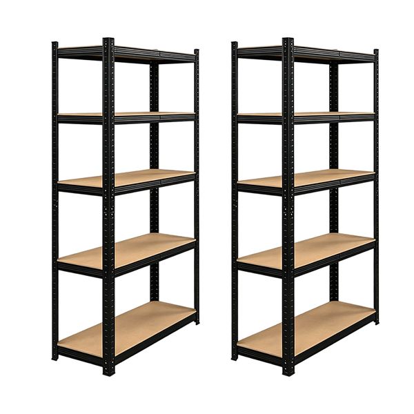 2 Set 5-Tier Storage Rack Shelf Detachable For Home Industrial Garage
