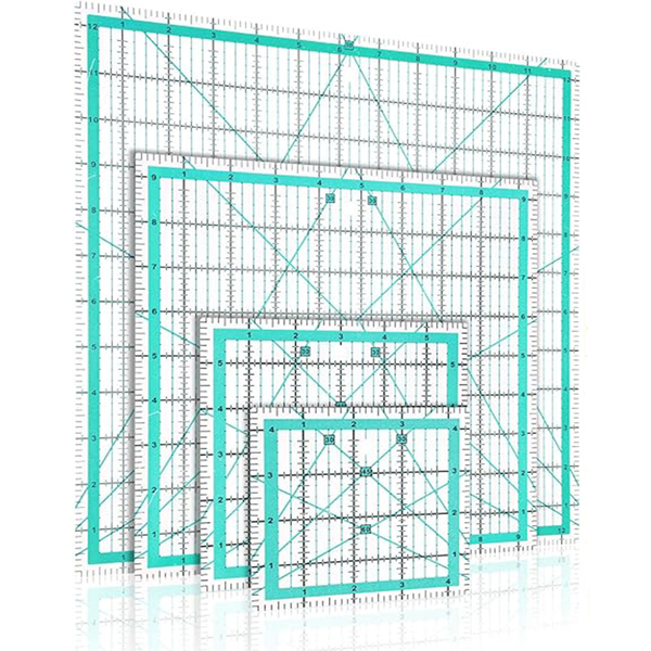 4PCS Acrylic Sewing Patchwork Ruler Square Ruler Fabric Cutting Ruler