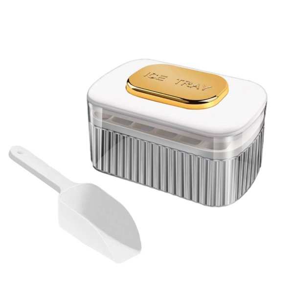 Innovative Easy Press Ice Cube Maker with Scoop