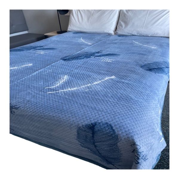 Double-faced Textured Fuzzy Blanket Light Blue(200X230)