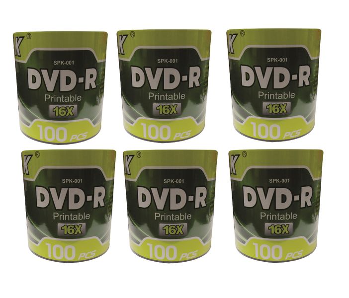 SPARK Printable DVD-R 4.7GB - 16x (pack of 100x6)