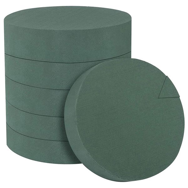 6Pcs Flower Foam Blocks 6 5Inch Round Dry For Artificial Flowers